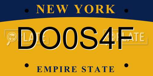 DO0S4F New York License Plate