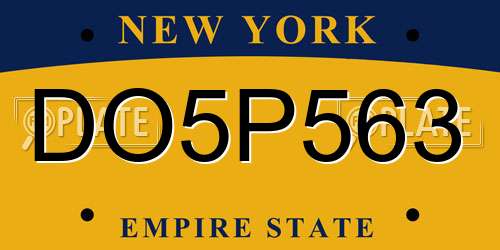 DO5P563 New York License Plate