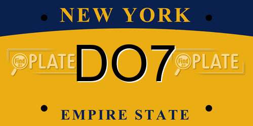 DO7 New York License Plate