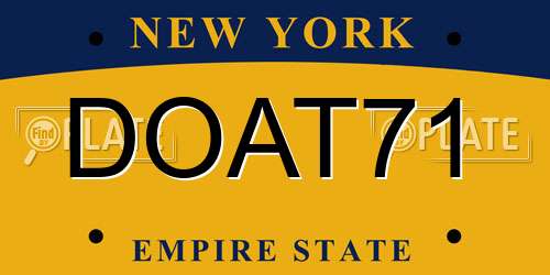 DOAT71 New York License Plate