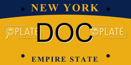 DOC New York License Plate