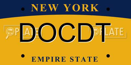 DOCDT New York License Plate