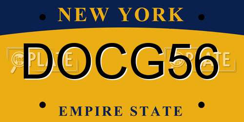 DOCG56 New York License Plate