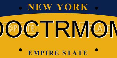 DOCTRMOM New York License Plate