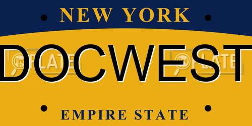 DOCWEST New York License Plate
