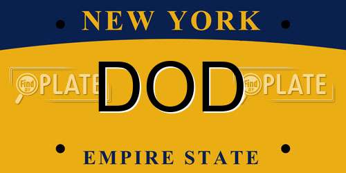 DOD New York License Plate