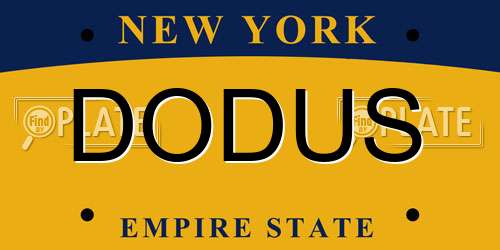 DODUS New York License Plate