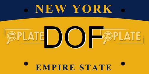 DOF New York License Plate