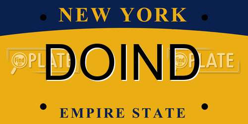 DOIND New York License Plate