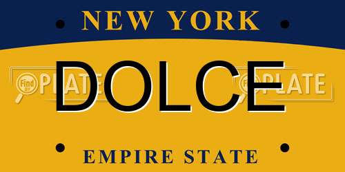 DOLCE New York License Plate