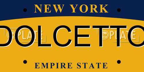 DOLCETTO New York License Plate