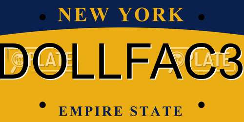 DOLLFAC3 New York License Plate