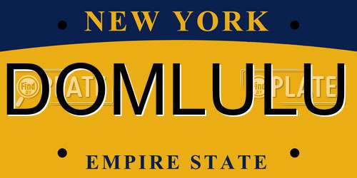 DOMLULU New York License Plate