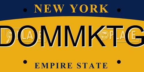 DOMMKTG New York License Plate