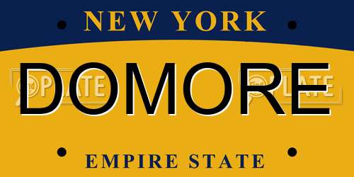 DOMORE New York License Plate