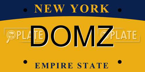 DOMZ New York License Plate