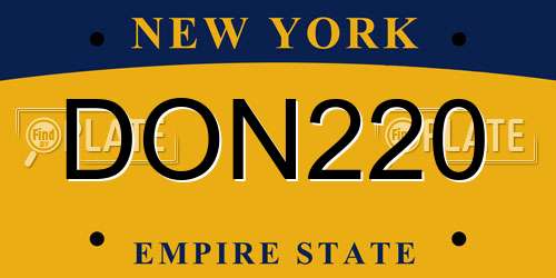 DON220 New York License Plate