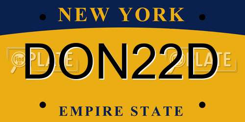 DON22D New York License Plate