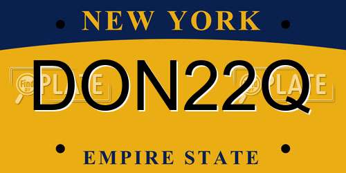 DON22Q New York License Plate