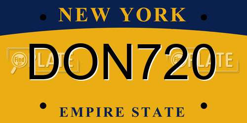 DON720 New York License Plate
