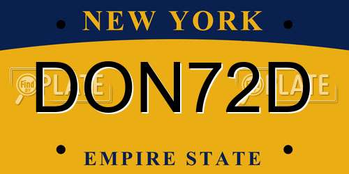 DON72D New York License Plate