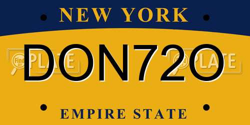 DON72O New York License Plate