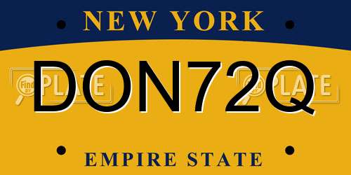 DON72Q New York License Plate