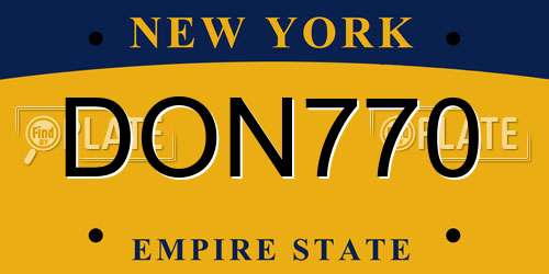 DON770 New York License Plate