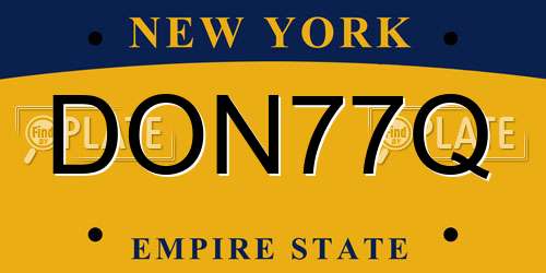 DON77Q New York License Plate