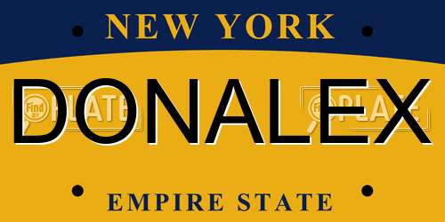 DONALEX New York License Plate