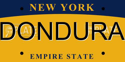 DONDURA New York License Plate