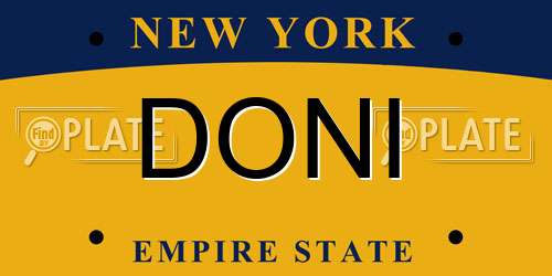DONI New York License Plate