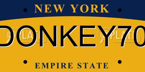 DONKEY70 New York License Plate
