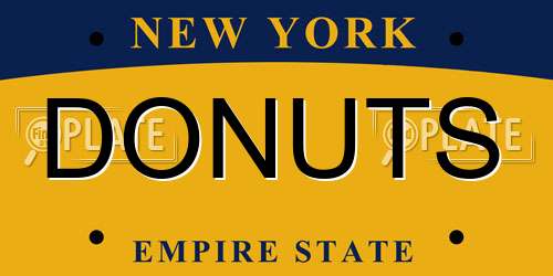 DONUTS New York License Plate