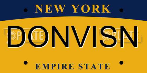DONVISN New York License Plate