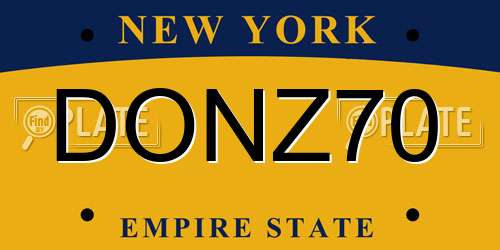 DONZ70 New York License Plate
