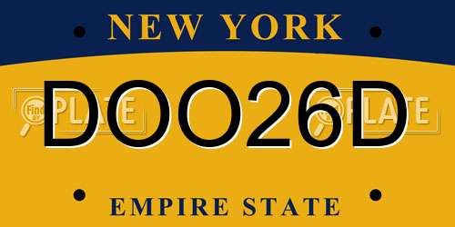 DOO26D New York License Plate
