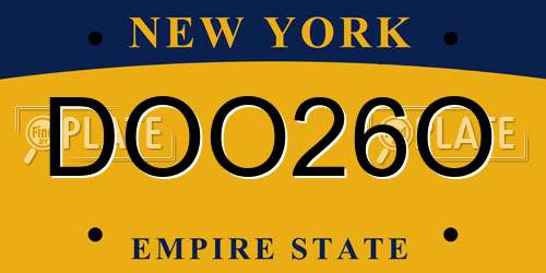 DOO26O New York License Plate
