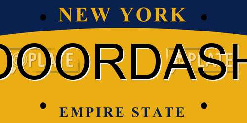 DOORDASH New York License Plate
