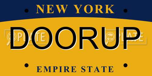 DOORUP New York License Plate