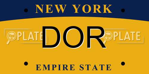 DOR New York License Plate