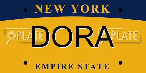 DORA New York License Plate