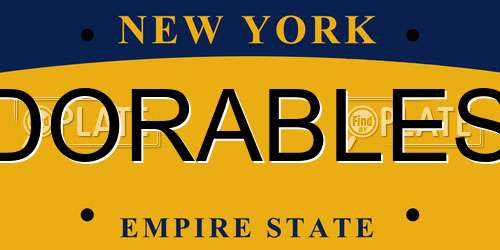 DORABLES New York License Plate