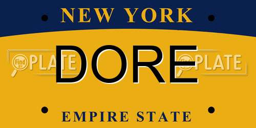 DORE New York License Plate