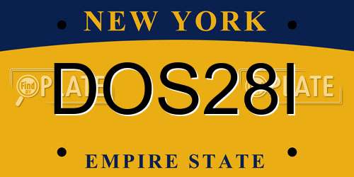 DOS28I New York License Plate