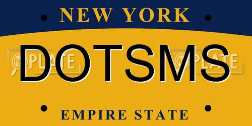 DOTSMS New York License Plate