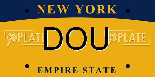 DOU New York License Plate