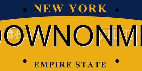 DOWNONME New York License Plate