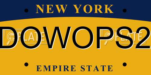 DOWOPS2 New York License Plate