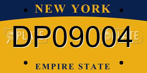 DP09004 New York License Plate